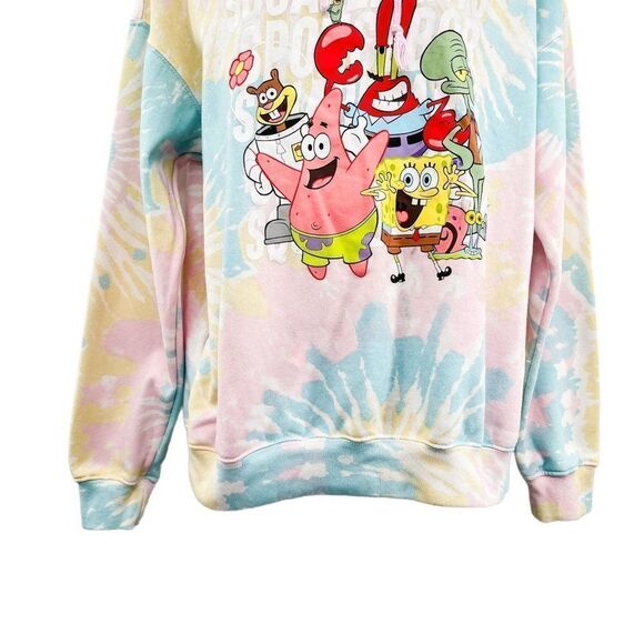 Spongebob Squarepants Tie Dye Hoodie Sweatshirt Graphic Nickelodeon Y2K - Picture 2 of 4